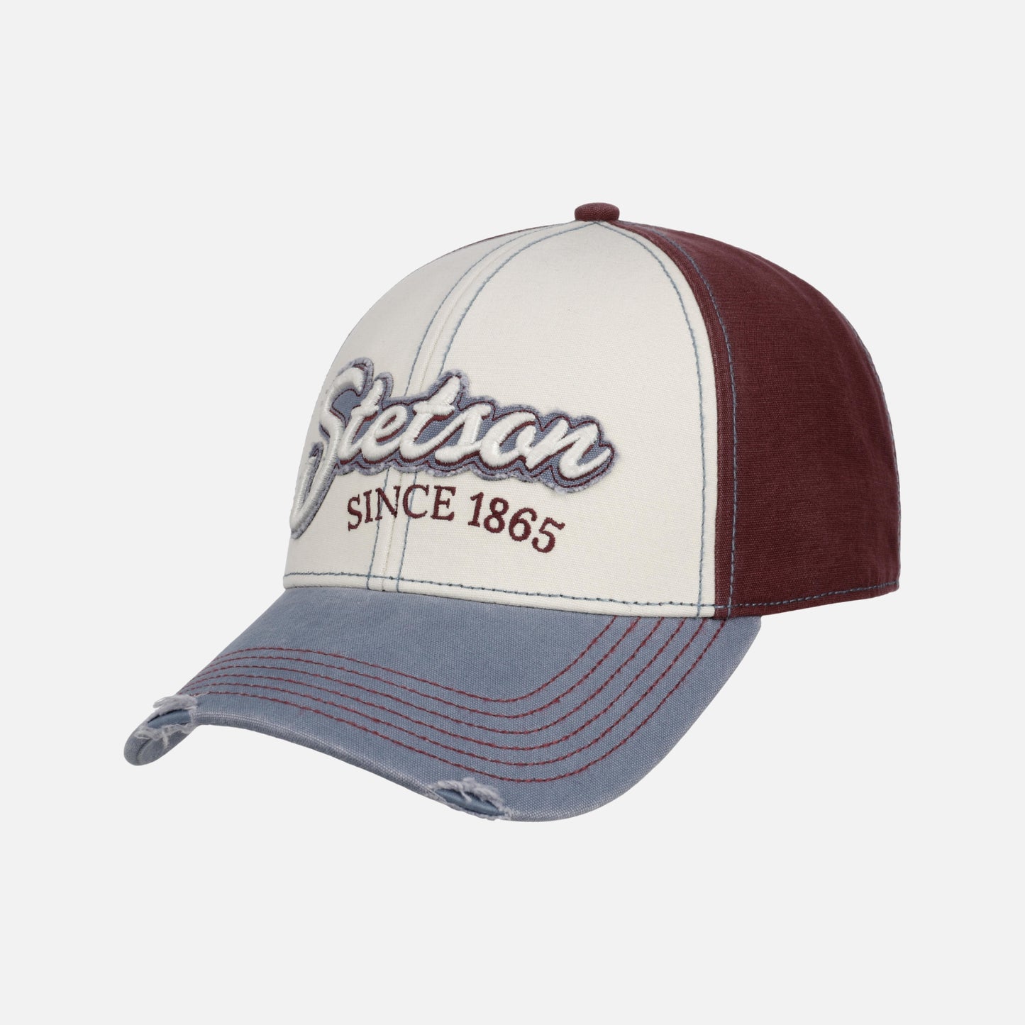 Stetson Red White Baseball Camp Cap