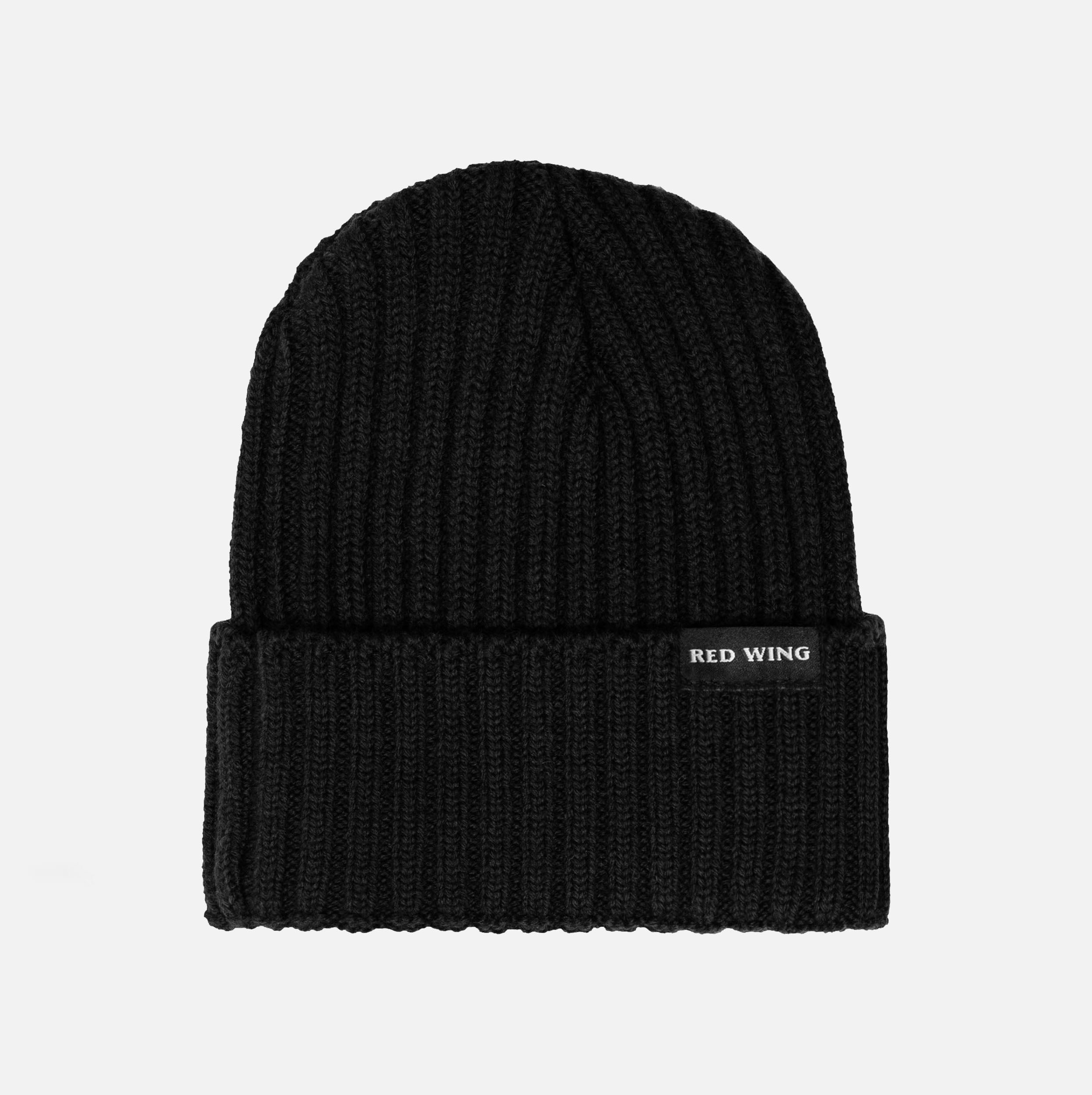 Shaniko Wool Rib Beanie Hat Black Red Wing Amsterdam