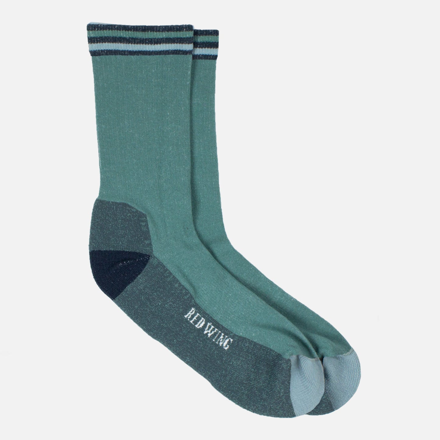 Red Wing Amsterdam Vintage Stripe Cotton Blend Crew Socks Sage/Blue Boots
