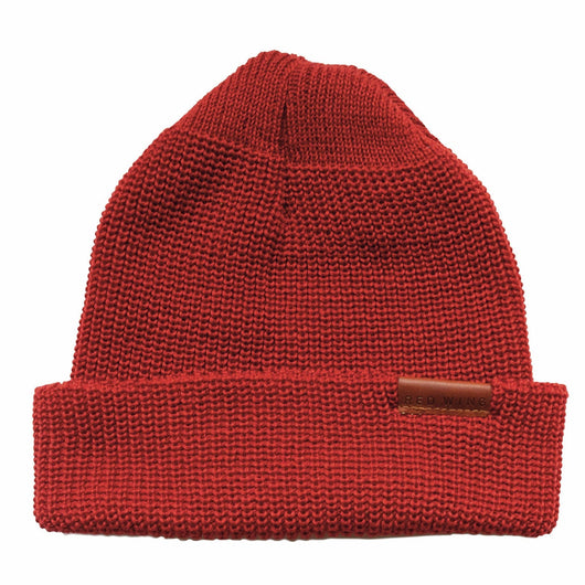 Bonnet en tricot de laine mérinos - Rouge