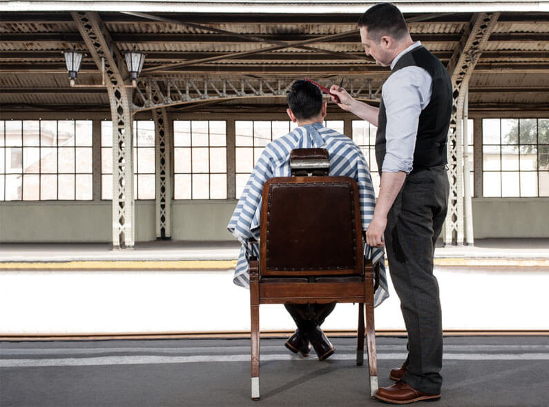Red Wing featured in 1930’s inspired barber-style photo series