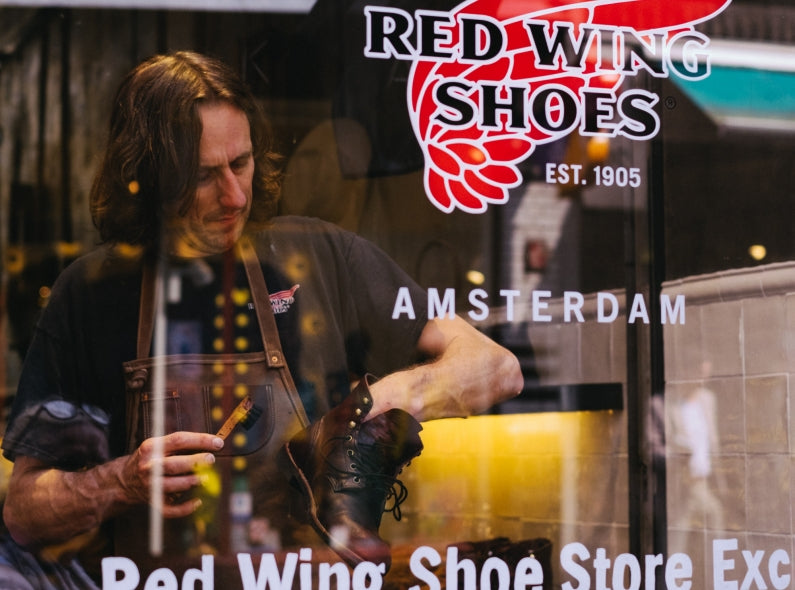 Official Shoe Care day at the Red Wing Shoe Store Amsterdam with Ger Wijsman