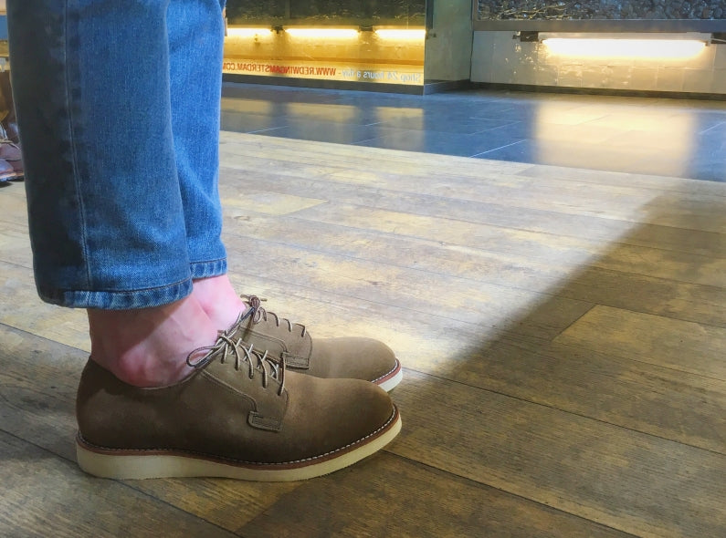 Get those Red Wing Shoes 3104 Postman in Olive Mohave while it is hot