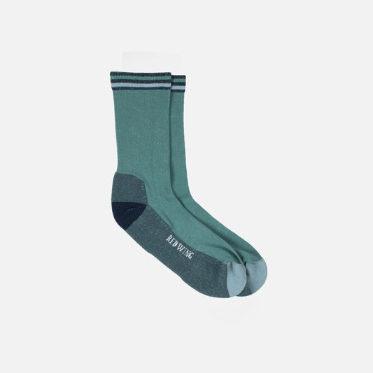 Vintage Stripe Cotton Blend Crew Socks Sage/Blue