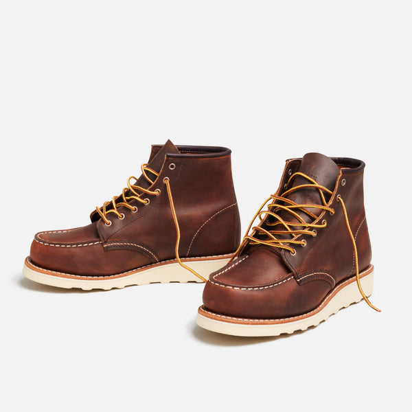 Red Wing Shoes Brown Leather Moc Toe Work Boots with Tan Laces 6 main image 4