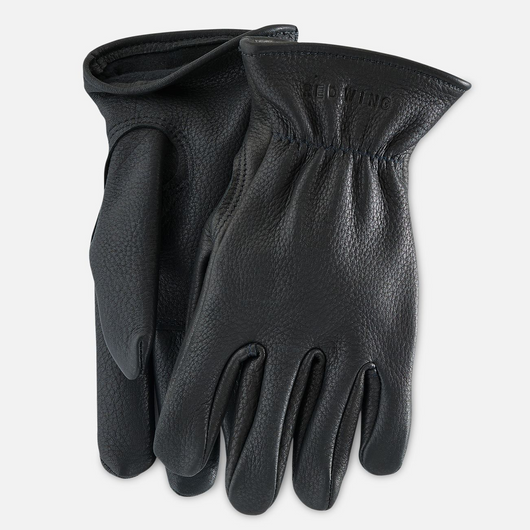 Lined Gloves in Black Buckskin Leather