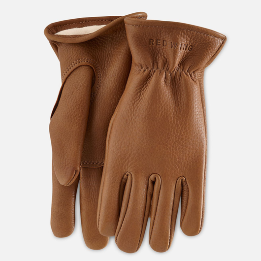 Gants doublés en daim – Muscade