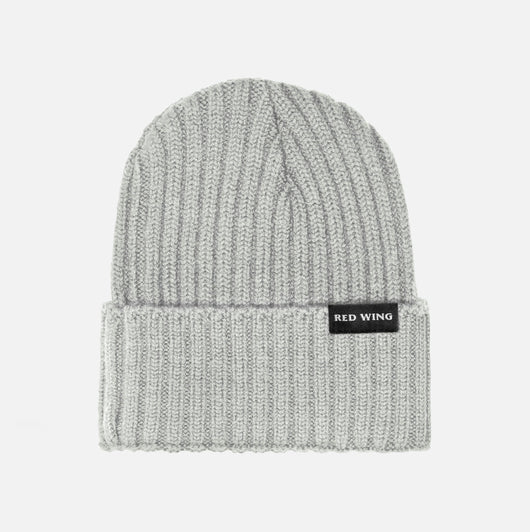 Shaniko Wool Rib Beanie Hat - Light Grey Heather