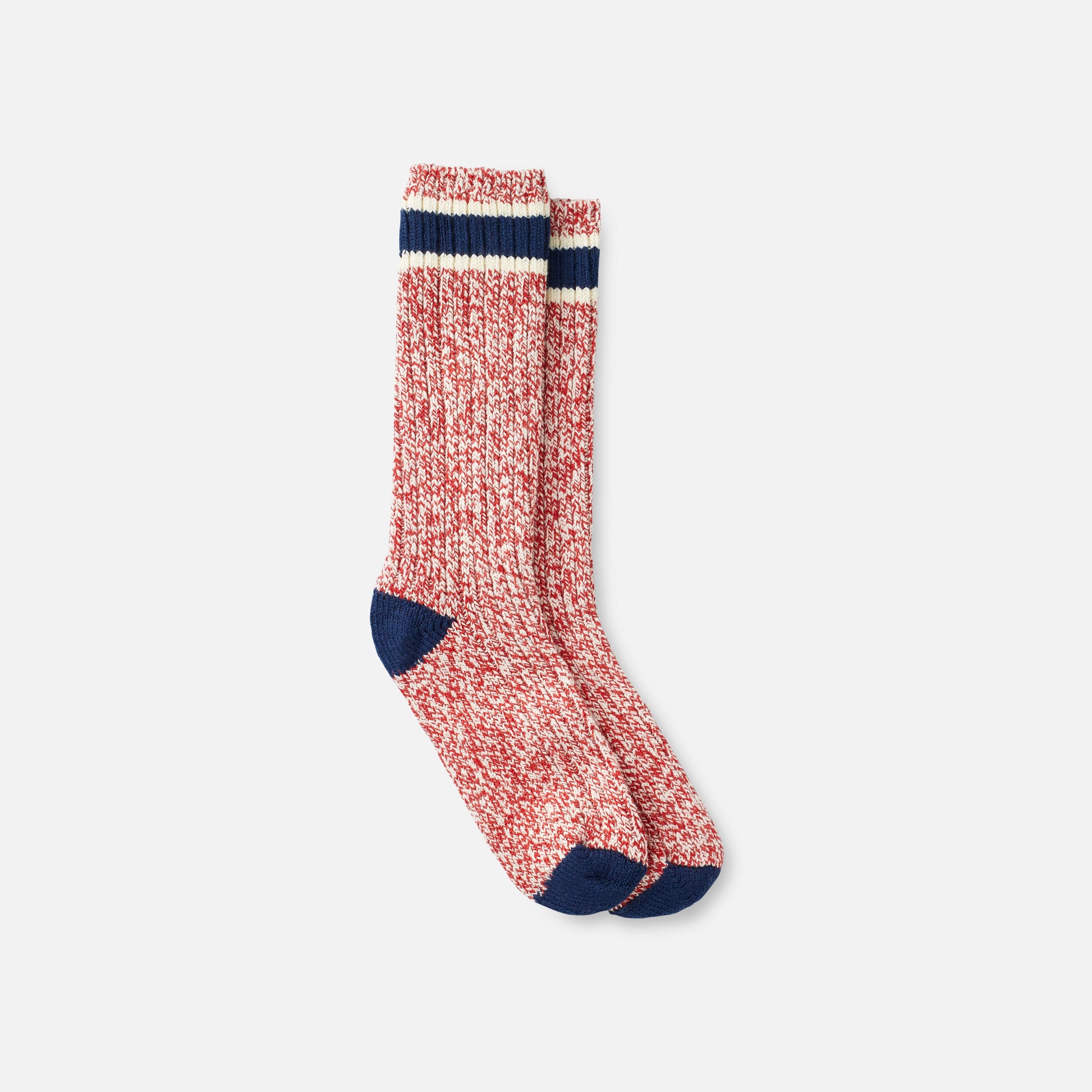 Red Wing Amsterdam Striped Wool Ragg Crew Socks - Red / Navy