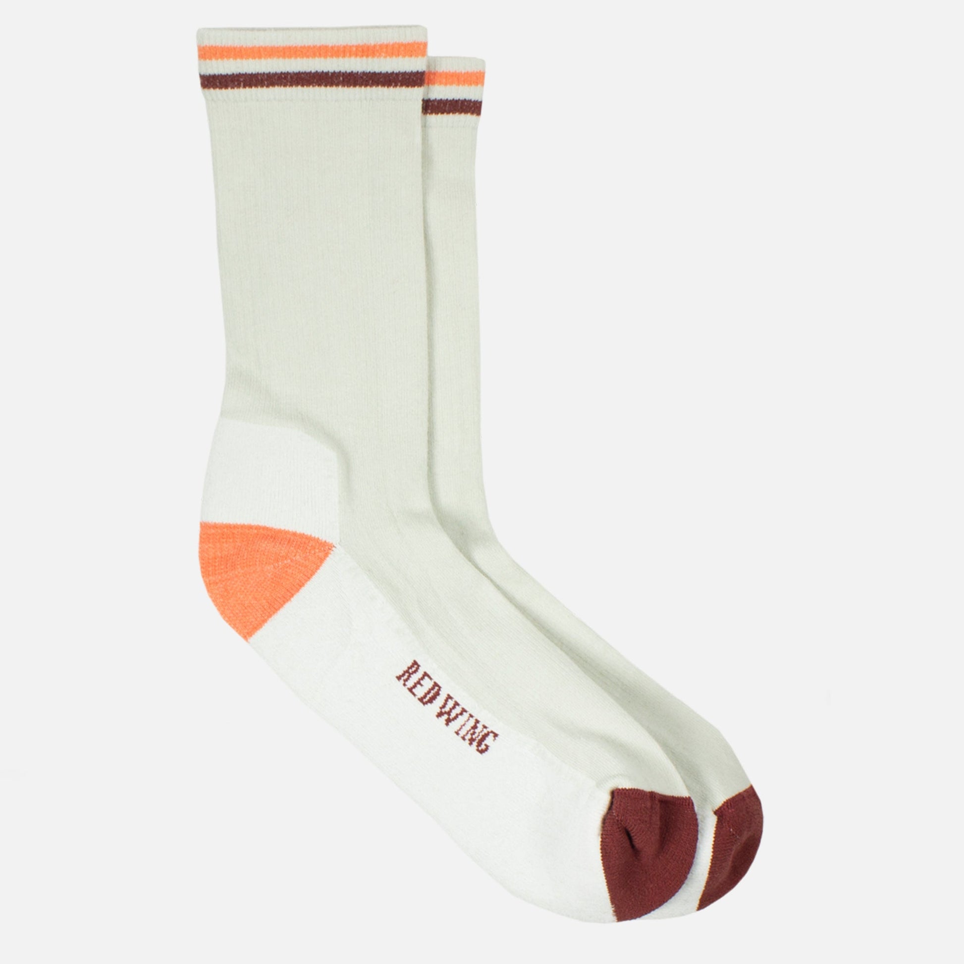 Red Wing Amsterdam Vintage Stripe Cotton Blend Crew Socks Cream/Peach Boots