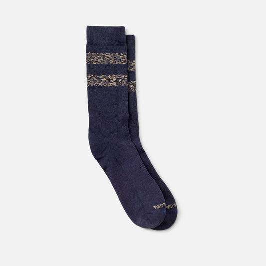Chaussettes rayées en laine - Marine