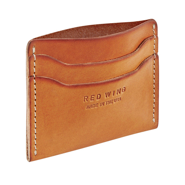 Leather Card Wallet Red Vignette Airbrushed Veg Tan Cow 