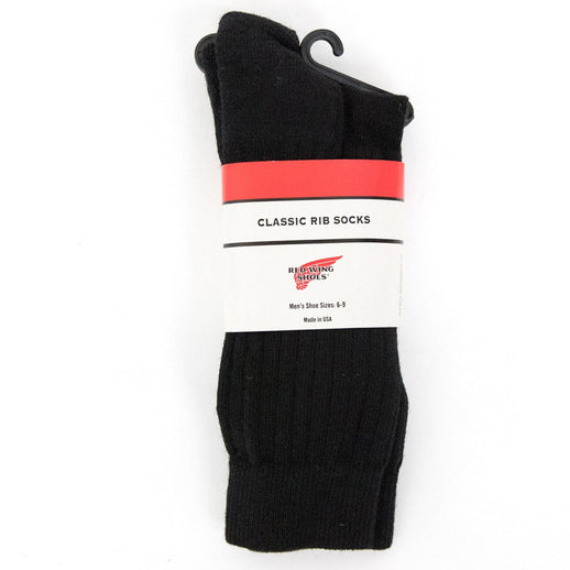 redwingamsterdam Classic Rib Socks - Black 9-12