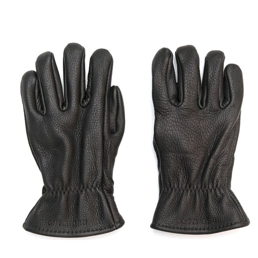 Lined Gloves in Black Buckskin Leather
