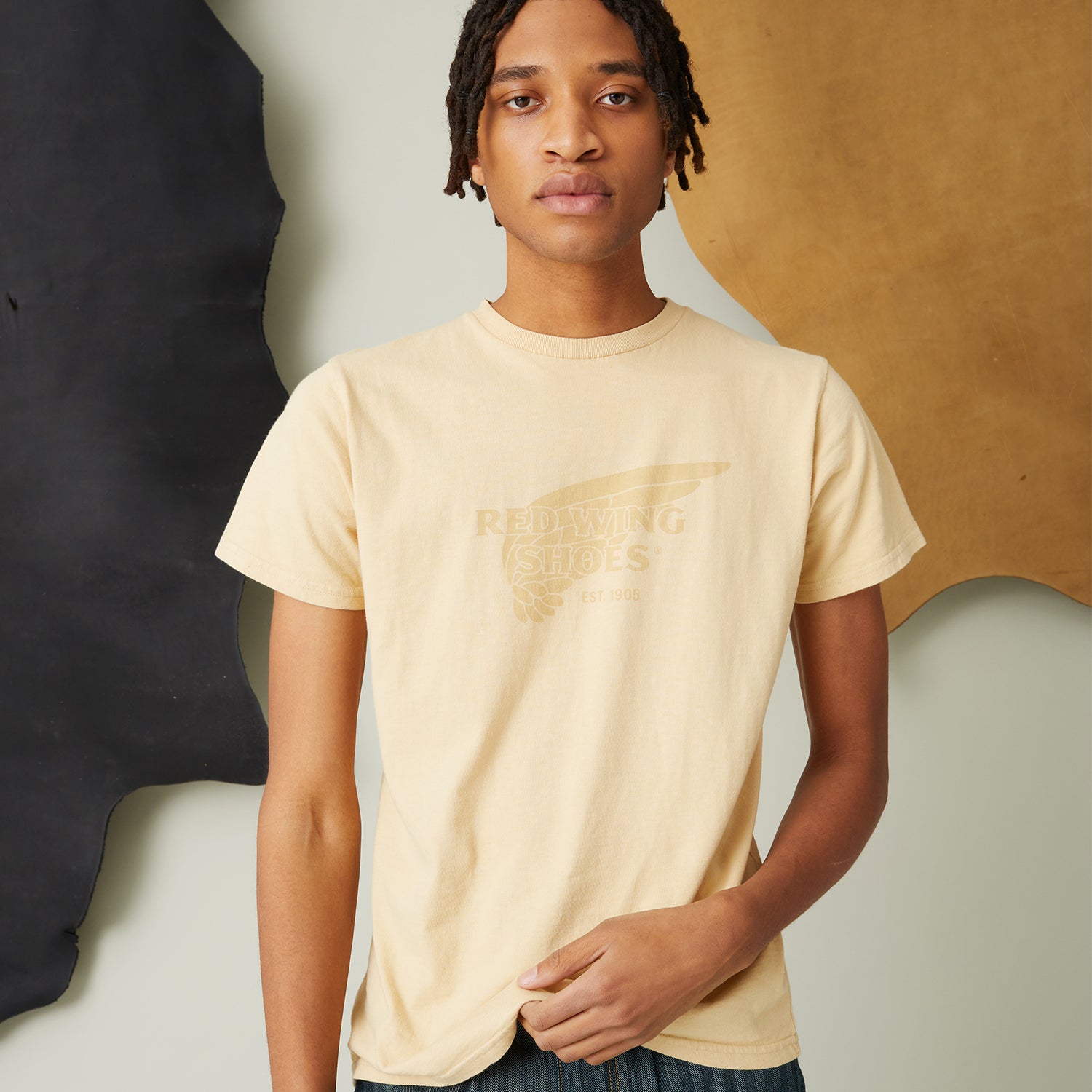 Red Wing Amsterdam Monochrome Red Wing Logo T-Shirt - Beige