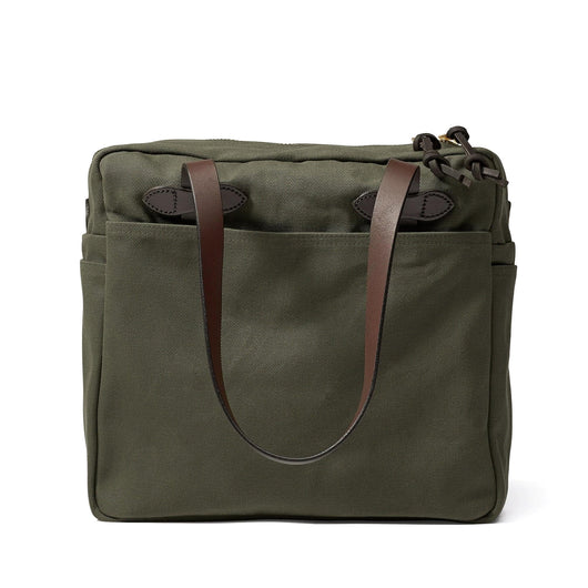 Filson Rugged Twill Tote Bag with Zipper - Otter Green